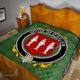Scottish House Of O'Galvin Irish Coat of Arms Family Crest Quilt Irish National Tartan Irish County Quilts