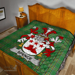 Scottish Spence Irish Coat of Arms Family Crest Quilt Irish National Tartan Irish County Quilts
