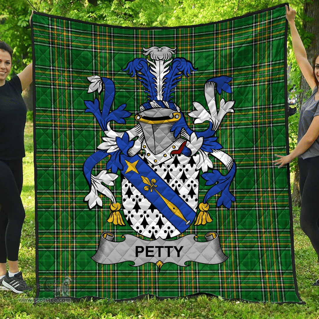 Scottish Petty Irish Coat of Arms Family Crest Quilt Irish National Tartan Irish County Quilts