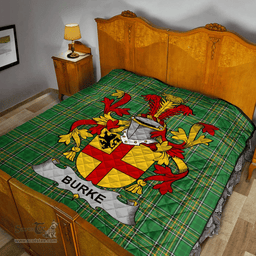 Scottish Burke Irish Coat of Arms Family Crest Quilt Irish National Tartan Irish County Quilts