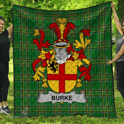 Scottish Burke Irish Coat of Arms Family Crest Quilt Irish National Tartan Irish County Quilts