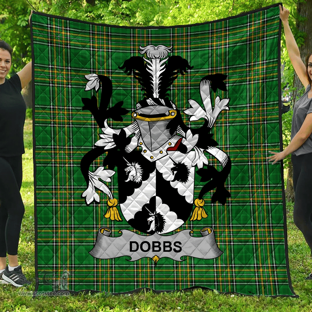 Scottish Dobbs Irish Coat of Arms Family Crest Quilt Irish National Tartan Irish County Quilts