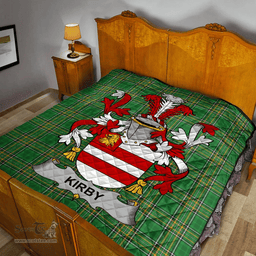 Scottish Kirby Or O'Kirby Irish Coat of Arms Family Crest Quilt Irish National Tartan Irish County Quilts