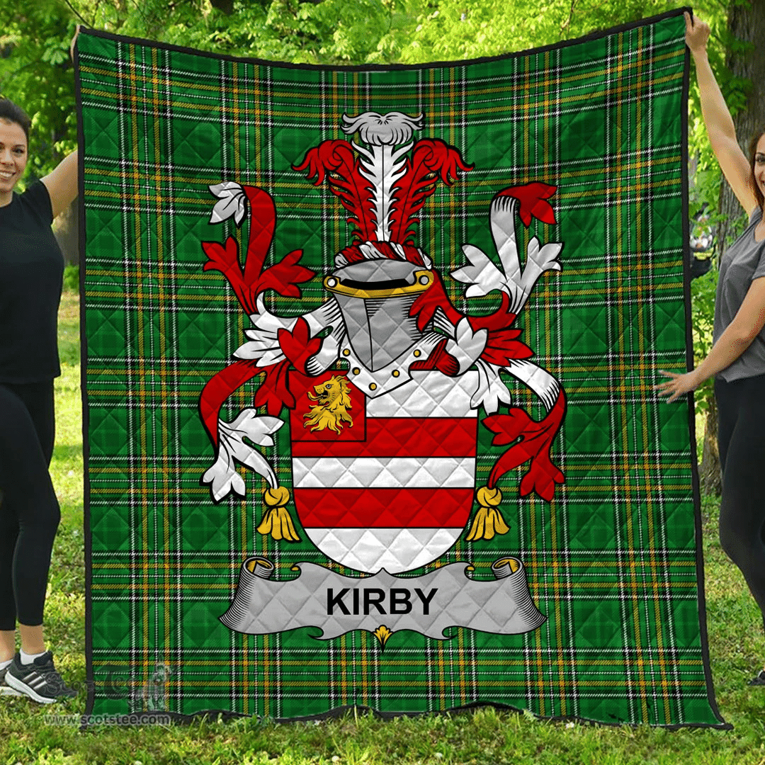 Scottish Kirby Or O'Kirby Irish Coat of Arms Family Crest Quilt Irish National Tartan Irish County Quilts