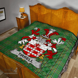 Scottish Tirrell Irish Coat of Arms Family Crest Quilt Irish National Tartan Irish County Quilts