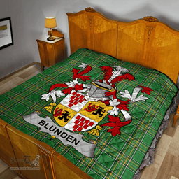 Scottish Blunden Irish Coat of Arms Family Crest Quilt Irish National Tartan Irish County Quilts