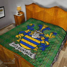 Scottish Fitz-Eustace Irish Coat of Arms Family Crest Quilt Irish National Tartan Irish County Quilts