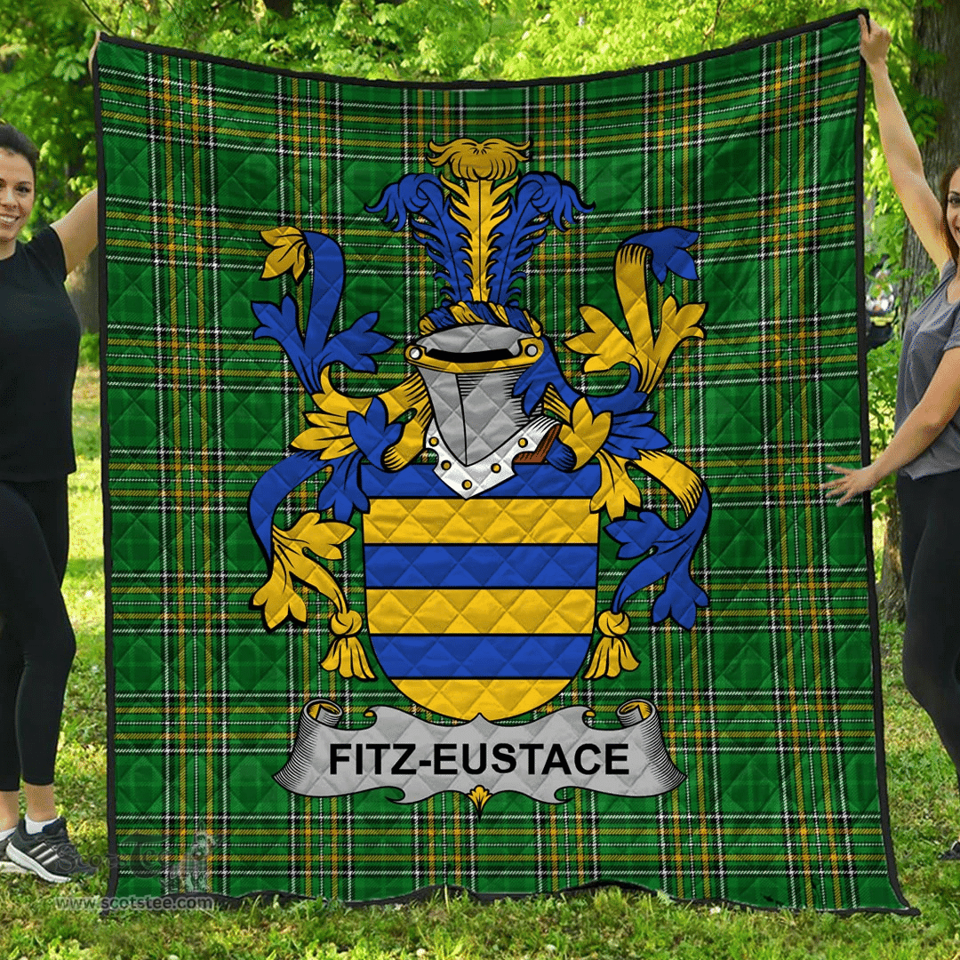 Scottish Fitz-Eustace Irish Coat of Arms Family Crest Quilt Irish National Tartan Irish County Quilts