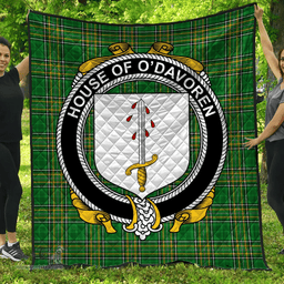Scottish House Of O'Davoren Irish Coat of Arms Family Crest Quilt Irish National Tartan Irish County Quilts