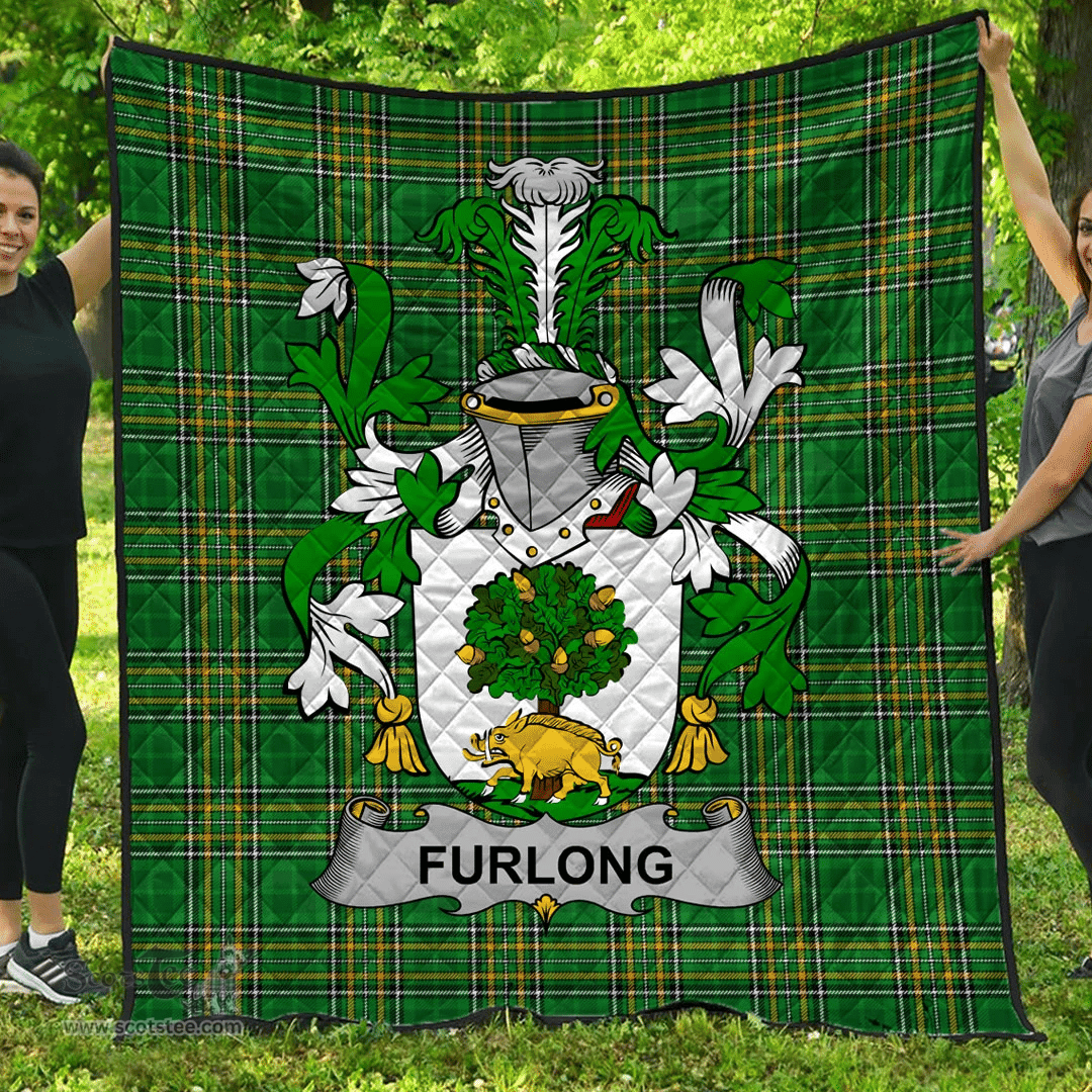 Scottish Furlong Irish Coat of Arms Family Crest Quilt Irish National Tartan Irish County Quilts