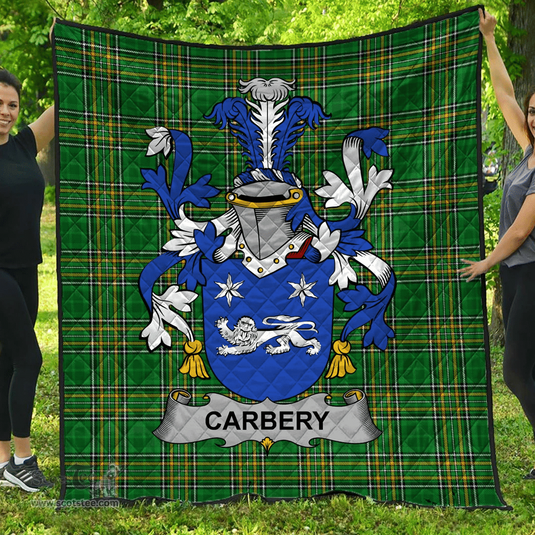 Scottish Carbery Irish Coat of Arms Family Crest Quilt Irish National Tartan Irish County Quilts