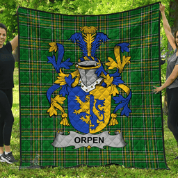 Scottish Orpen Irish Coat of Arms Family Crest Quilt Irish National Tartan Irish County Quilts