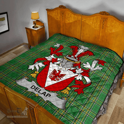 Scottish Delap Irish Coat of Arms Family Crest Quilt Irish National Tartan Irish County Quilts