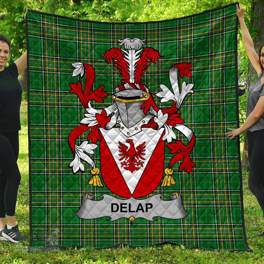 Scottish Delap Irish Coat of Arms Family Crest Quilt Irish National Tartan Irish County Quilts