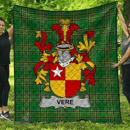 Scottish Vere Irish Coat of Arms Family Crest Quilt Irish National Tartan Irish County Quilts