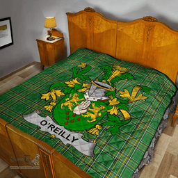 Scottish Reilly Or O'Reilly Irish Coat of Arms Family Crest Quilt Irish National Tartan Irish County Quilts