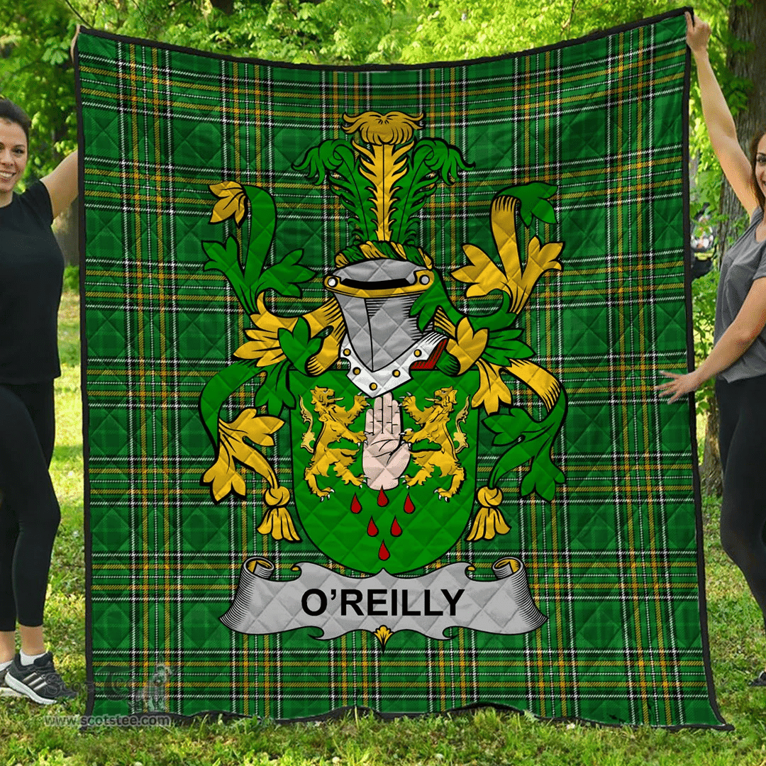 Scottish Reilly Or O'Reilly Irish Coat of Arms Family Crest Quilt Irish National Tartan Irish County Quilts