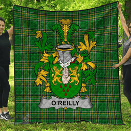 Scottish Reilly Or O'Reilly Irish Coat of Arms Family Crest Quilt Irish National Tartan Irish County Quilts
