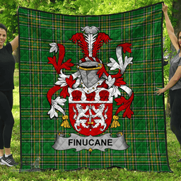 Scottish Finucane Or Mcfinucane Irish Coat of Arms Family Crest Quilt Irish National Tartan Irish County Quilts