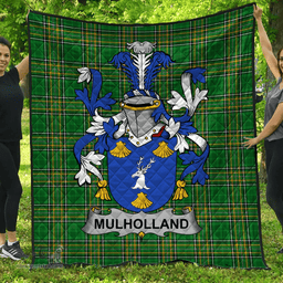 Scottish Mulholland Irish Coat of Arms Family Crest Quilt Irish National Tartan Irish County Quilts