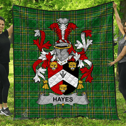 Scottish Hayes Irish Coat of Arms Family Crest Quilt Irish National Tartan Irish County Quilts
