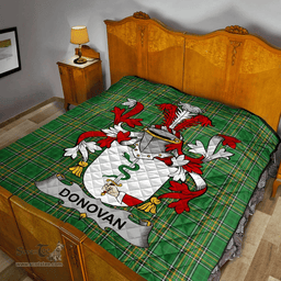 Scottish Donovan Or O'Donovan Irish Coat of Arms Family Crest Quilt Irish National Tartan Irish County Quilts