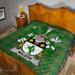 Scottish Wilson Irish Coat of Arms Family Crest Quilt Irish National Tartan Irish County Quilts