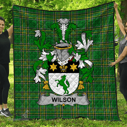 Scottish Wilson Irish Coat of Arms Family Crest Quilt Irish National Tartan Irish County Quilts