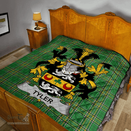 Scottish Tyler Irish Coat of Arms Family Crest Quilt Irish National Tartan Irish County Quilts