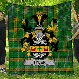 Scottish Tyler Irish Coat of Arms Family Crest Quilt Irish National Tartan Irish County Quilts