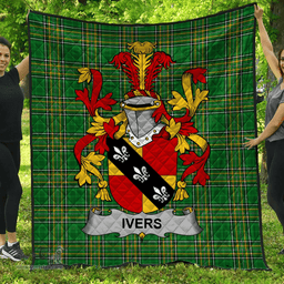 Scottish Ivers Irish Coat of Arms Family Crest Quilt Irish National Tartan Irish County Quilts