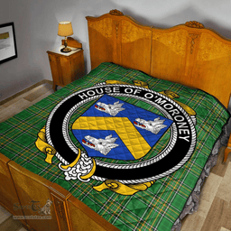 Scottish House Of O'Moroney Irish Coat of Arms Family Crest Quilt Irish National Tartan Irish County Quilts