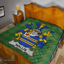 Scottish Wallis Irish Coat of Arms Family Crest Quilt Irish National Tartan Irish County Quilts