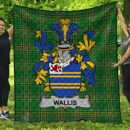Scottish Wallis Irish Coat of Arms Family Crest Quilt Irish National Tartan Irish County Quilts
