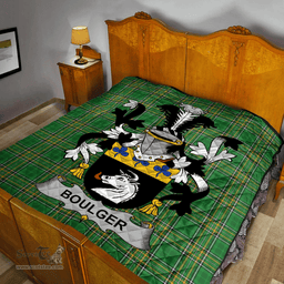 Scottish Boulger Or O'Bolger Irish Coat of Arms Family Crest Quilt Irish National Tartan Irish County Quilts