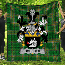 Scottish Boulger Or O'Bolger Irish Coat of Arms Family Crest Quilt Irish National Tartan Irish County Quilts