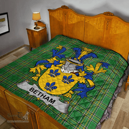 Scottish Betham Irish Coat of Arms Family Crest Quilt Irish National Tartan Irish County Quilts