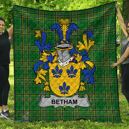 Scottish Betham Irish Coat of Arms Family Crest Quilt Irish National Tartan Irish County Quilts