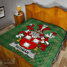 Scottish Redman Irish Coat of Arms Family Crest Quilt Irish National Tartan Irish County Quilts