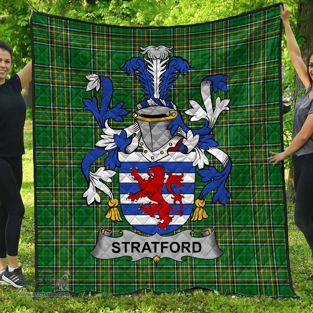 Scottish Stratford Irish Coat of Arms Family Crest Quilt Irish National Tartan Irish County Quilts