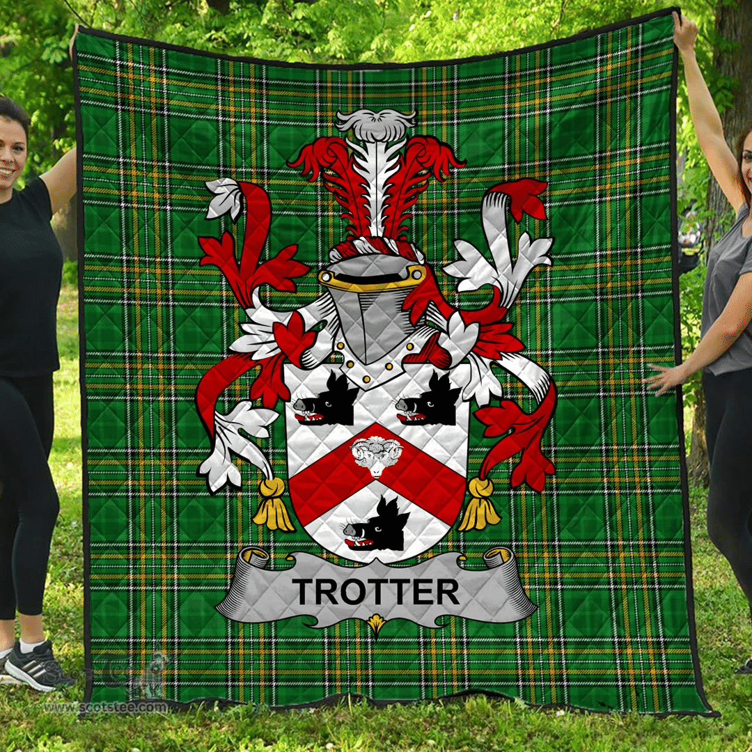 Scottish Trotter Irish Coat of Arms Family Crest Quilt Irish National Tartan Irish County Quilts
