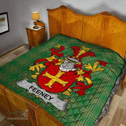 Scottish Feeney Or O'Feney Irish Coat of Arms Family Crest Quilt Irish National Tartan Irish County Quilts