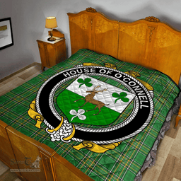 Scottish House Of O'Connell Irish Coat of Arms Family Crest Quilt Irish National Tartan Irish County Quilts