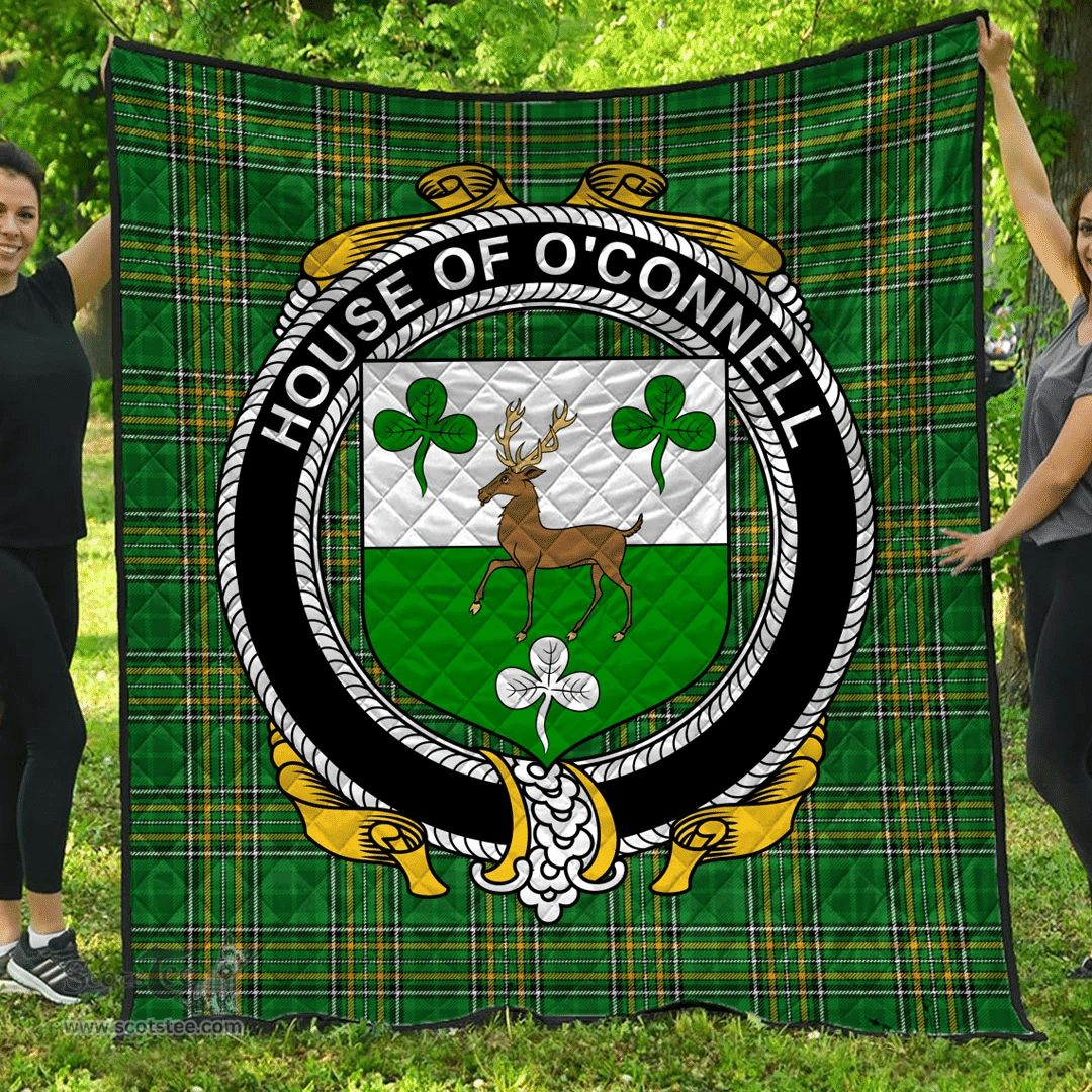 Scottish House Of O'Connell Irish Coat of Arms Family Crest Quilt Irish National Tartan Irish County Quilts