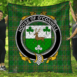 Scottish House Of O'Connell Irish Coat of Arms Family Crest Quilt Irish National Tartan Irish County Quilts