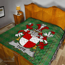 Scottish Tuite Irish Coat of Arms Family Crest Quilt Irish National Tartan Irish County Quilts