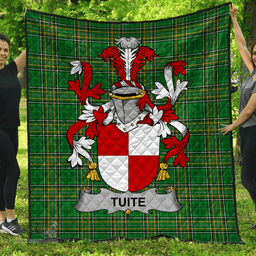 Scottish Tuite Irish Coat of Arms Family Crest Quilt Irish National Tartan Irish County Quilts