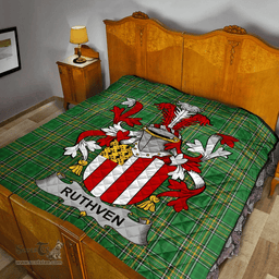 Scottish Ruthven Irish Coat of Arms Family Crest Quilt Irish National Tartan Irish County Quilts