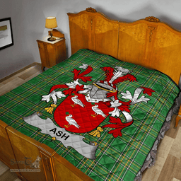 Scottish Ash Irish Coat of Arms Family Crest Quilt Irish National Tartan Irish County Quilts
