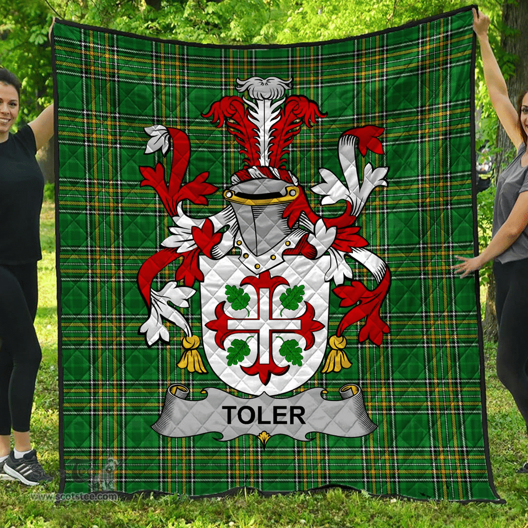 Scottish Toler Or Toller Irish Coat of Arms Family Crest Quilt Irish National Tartan Irish County Quilts